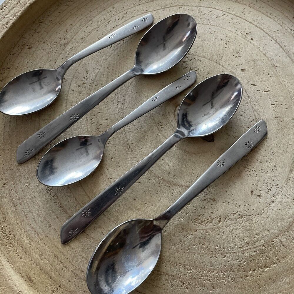 Superior Stainless GALAXY Flatware Silverware Spoons Lot Of 5 Vintage